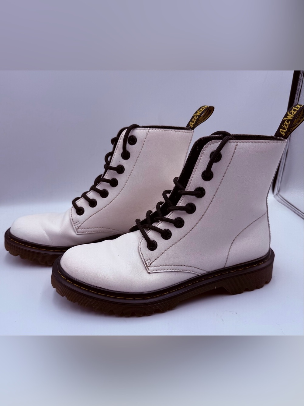 Dr. Martens White Luana Combat Boots Size 7